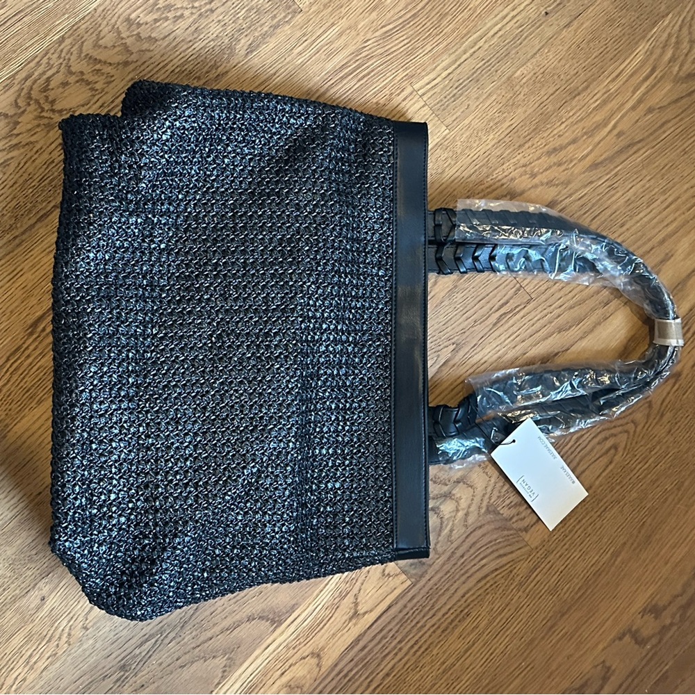 Jules Kae Black Woven Vegan Tote - Picture 3 of 6